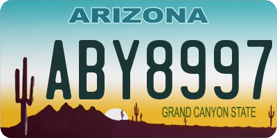 AZ license plate ABY8997