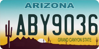 AZ license plate ABY9036