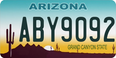 AZ license plate ABY9092