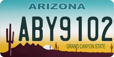 AZ license plate ABY9102
