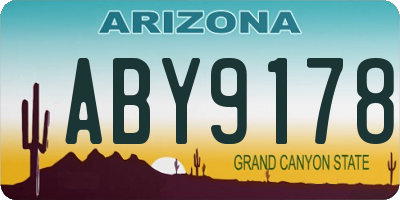 AZ license plate ABY9178