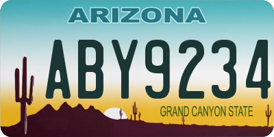 AZ license plate ABY9234