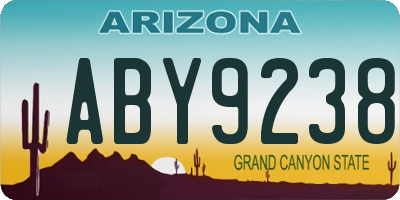 AZ license plate ABY9238