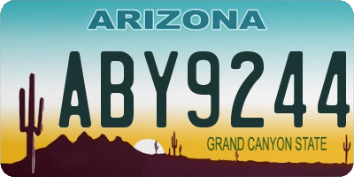 AZ license plate ABY9244