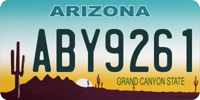 AZ license plate ABY9261