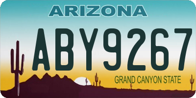 AZ license plate ABY9267