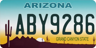 AZ license plate ABY9286