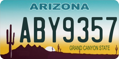 AZ license plate ABY9357