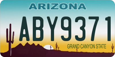 AZ license plate ABY9371