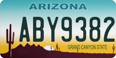 AZ license plate ABY9382