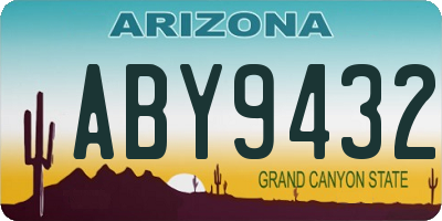 AZ license plate ABY9432