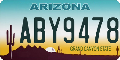 AZ license plate ABY9478