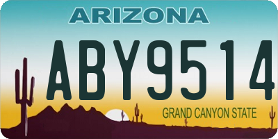 AZ license plate ABY9514