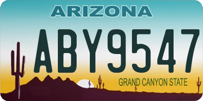 AZ license plate ABY9547