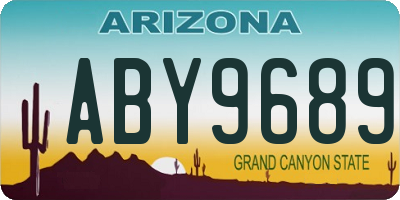 AZ license plate ABY9689