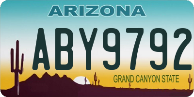 AZ license plate ABY9792