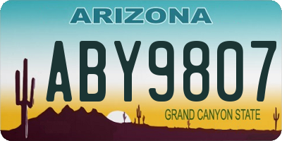 AZ license plate ABY9807