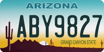 AZ license plate ABY9827
