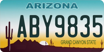 AZ license plate ABY9835