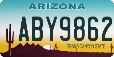 AZ license plate ABY9862