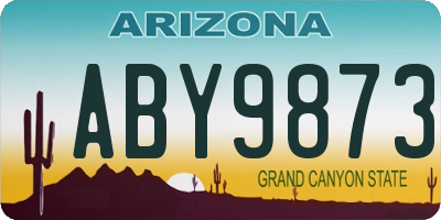 AZ license plate ABY9873