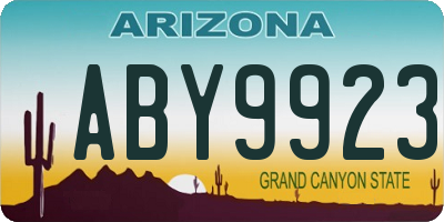 AZ license plate ABY9923