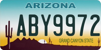 AZ license plate ABY9972