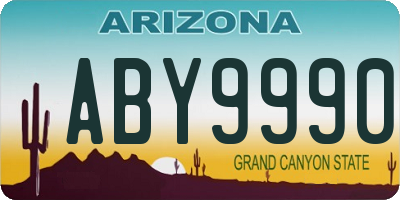 AZ license plate ABY9990