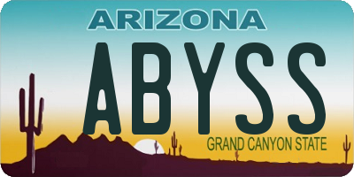 AZ license plate ABYSS