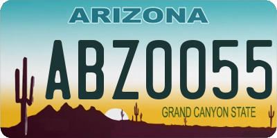 AZ license plate ABZ0055