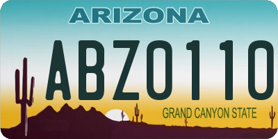 AZ license plate ABZ0110