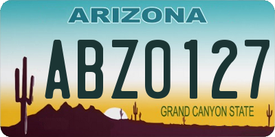 AZ license plate ABZ0127