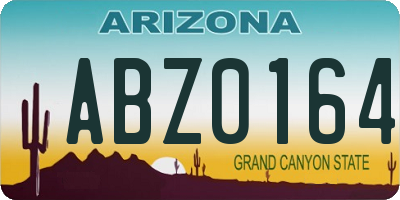 AZ license plate ABZ0164