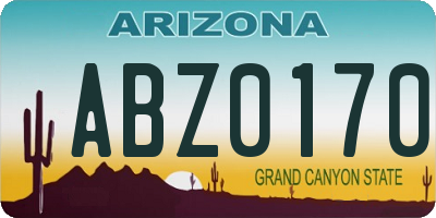AZ license plate ABZ0170