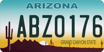 AZ license plate ABZ0176