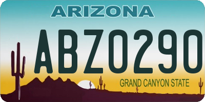 AZ license plate ABZ0290