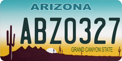AZ license plate ABZ0327