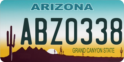 AZ license plate ABZ0338