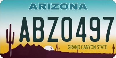 AZ license plate ABZ0497