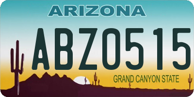 AZ license plate ABZ0515