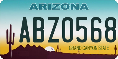 AZ license plate ABZ0568
