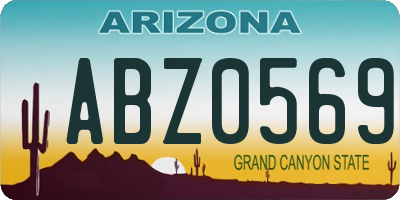 AZ license plate ABZ0569