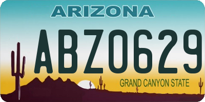 AZ license plate ABZ0629