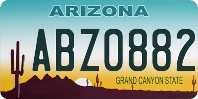 AZ license plate ABZ0882