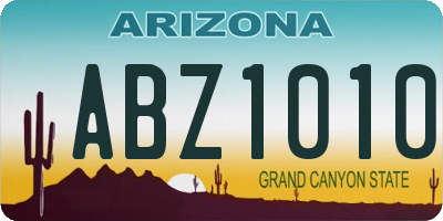 AZ license plate ABZ1010