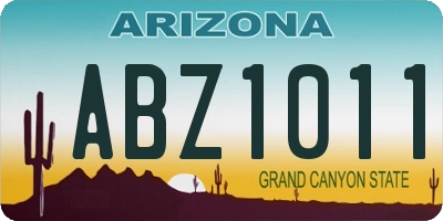 AZ license plate ABZ1011