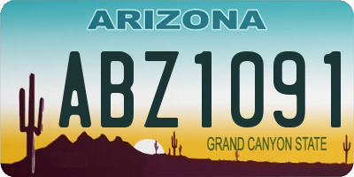 AZ license plate ABZ1091