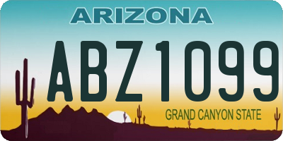AZ license plate ABZ1099