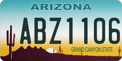 AZ license plate ABZ1106