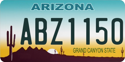 AZ license plate ABZ1150